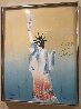 Statue of Liberty (Yellow/Light Blue) 1980 Limited Edition Print by Peter Max - 1