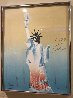 Statue of Liberty (Yellow And Light Blue)  1980 Limited Edition Print by Peter Max - 1