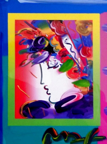 Blushing Beauty on Blends Unique 2006 23x21 Works on Paper (not prints) - Peter Max