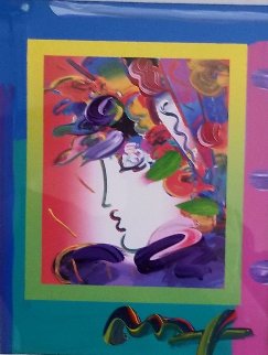 Blushing Beauty on Blends Unique 2006 23x21 Works on Paper (not prints) - Peter Max Blushing Beauty on Blends Unique 2006 23x21 Works on Paper (not prints) - Peter Max