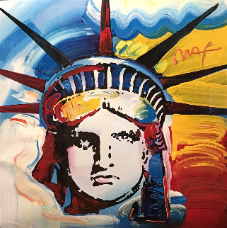 Liberty Head Unique 2000 II 35x35 Works on Paper (not prints) - Peter Max Liberty Head Unique 2000 II 35x35 Works on Paper (not prints) - Peter Max
