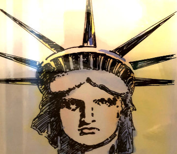 Liberty Head Remarqued 2015 Embellished Limited Edition Print - Peter Max Liberty Head Remarqued 2015 Embellished Limited Edition Print - Peter Max