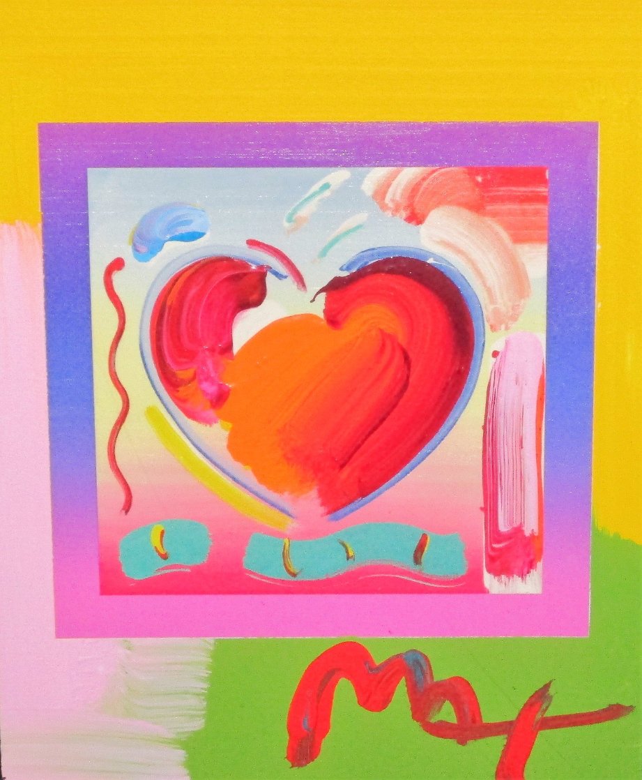 Heart on Blends Unique 2006 23x25 Works on Paper (not prints) by Peter Max