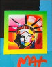 Liberty Head II on Blends: Americana Suite Unique 2006 26x24 Works on Paper (not prints) by Peter Max - 3