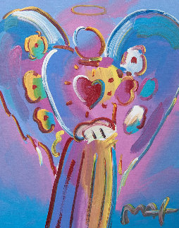 Angel With Heart 2006 34x30 Huge Original Painting - Peter Max Angel With Heart 2006 34x30 Huge Original Painting - Peter Max