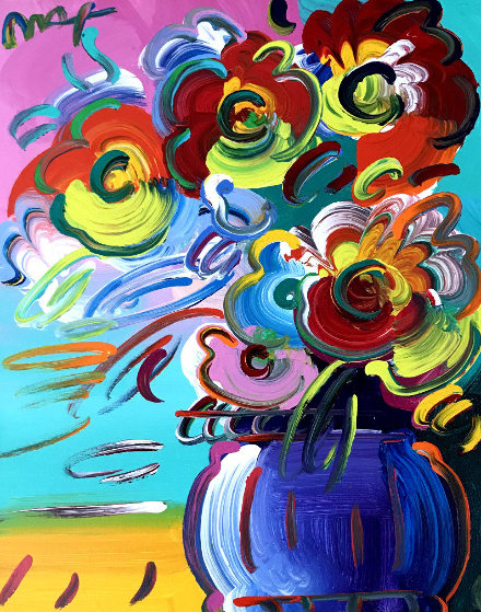 Vase Of Flowers Series Xvii Ver Ii 2014 31x27 By Peter Max