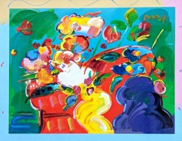 Flower Lady 2014 24x31 Works on Paper (not prints) - Peter Max Flower Lady 2014 24x31 Works on Paper (not prints) - Peter Max