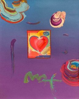 Heart Unique 11x8 Works on Paper (not prints) - Peter Max Heart Unique 11x8 Works on Paper (not prints) - Peter Max