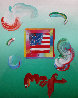 Flag Unique 2009 8x11 Unique Works on Paper (not prints) by Peter Max - 0