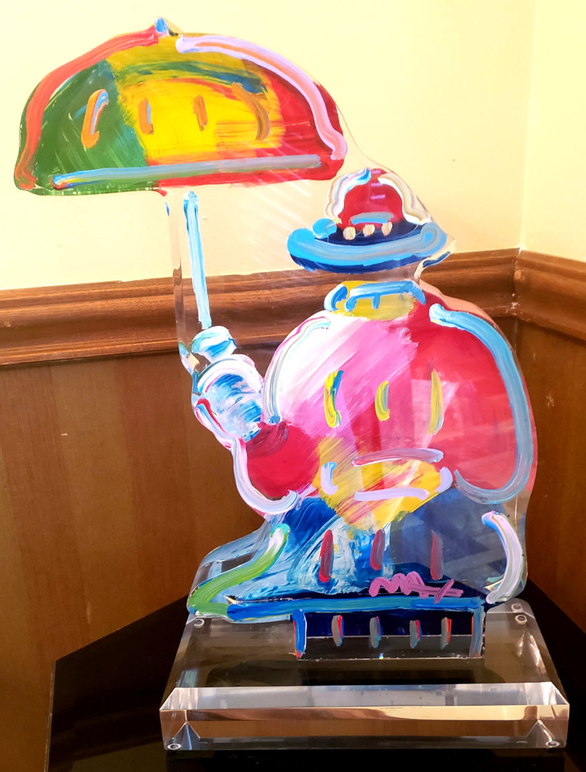 Original Umbrella Man Acrylic Sculpture 20 in Sculpture by Peter Max Original Umbrella Man Acrylic Sculpture 20 in Sculpture by Peter Max