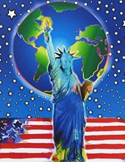 Peace on Earth II Unique 2005 38x33 Works on Paper (not prints) - Peter Max Peace on Earth II Unique 2005 38x33 Works on Paper (not prints) - Peter Max