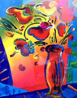 Vase of Flowers 2002 Limited Edition Print - Peter Max