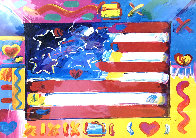 Flag With Heart II 2002 Limited Edition Print by Peter Max - 0 Flag With Heart II 2002 Limited Edition Print by Peter Max - 0
