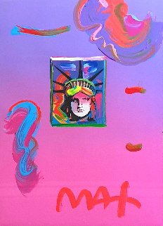 Liberty Head II Unique 2019 23x19 Works on Paper (not prints) - Peter Max Liberty Head II Unique 2019 23x19 Works on Paper (not prints) - Peter Max