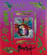 Liberty Head II Collage Unique 1997 14x12 Works on Paper (not prints) by Peter Max - 0 Liberty Head II Collage Unique 1997 14x12 Works on Paper (not prints) by Peter Max - 0