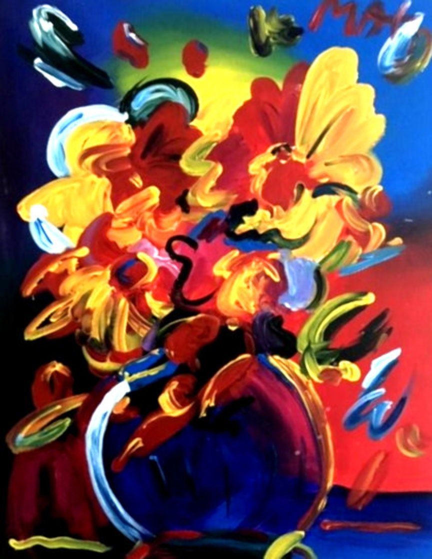 Untitled Still Life Original Painting by Peter Max Untitled Still Life Original Painting by Peter Max