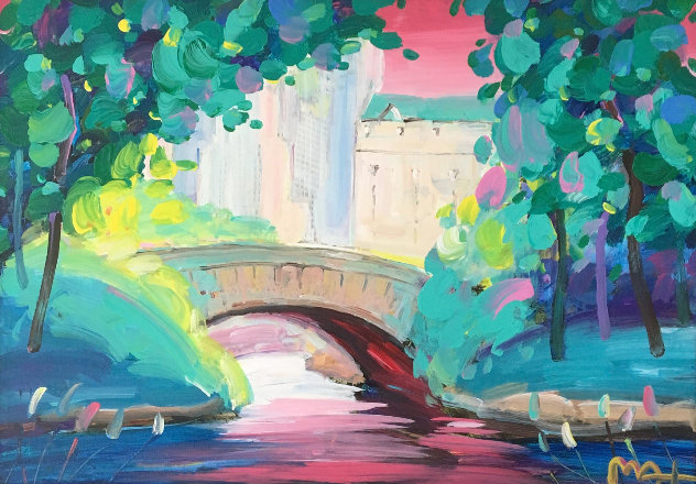 Central Park I 2014 18x24 - New York - NYC Original Painting by Peter Max