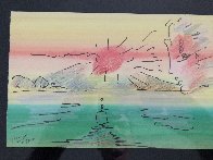 Untitled Seascape Pastel 1989 16x20 Works on Paper (not prints) by Peter Max - 2