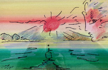 Untitled Seascape Pastel 1989 16x20 Works on Paper (not prints) - Peter Max Untitled Seascape Pastel 1989 16x20 Works on Paper (not prints) - Peter Max