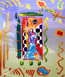 Statue of Liberty Unique 2001 28x24 Works on Paper (not prints) - Peter Max Statue of Liberty Unique 2001 28x24 Works on Paper (not prints) - Peter Max