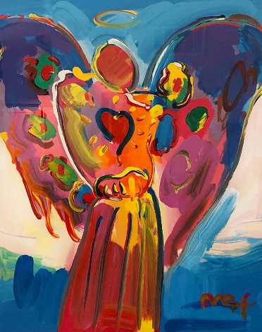 Angel With Heart 2014 46x41 Huge Works on Paper (not prints) - Peter Max