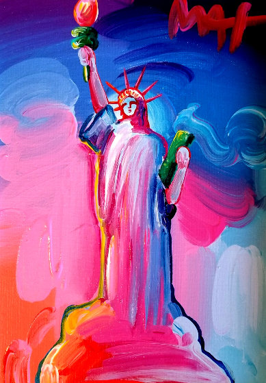 Statue Of Liberty Acrylic Painting By Peter Max By Peter Max