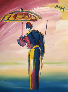 Umbrella Man Unique 2008 40x30 Huge Original Painting - Peter Max Umbrella Man Unique 2008 40x30 Huge Original Painting - Peter Max