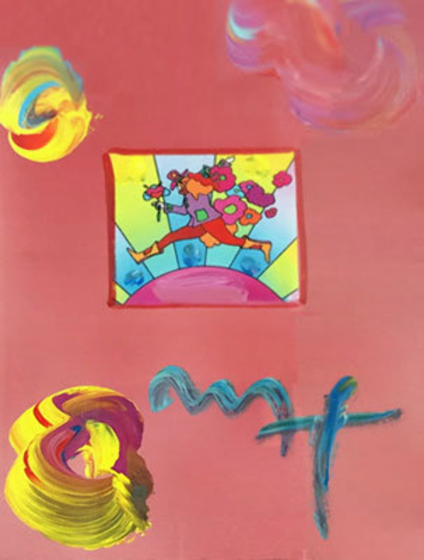 Flower Jumper Unique 2006 33x28 Works on Paper (not prints) by Peter Max