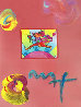 Flower Jumper Unique 2006 33x28 Works on Paper (not prints) by Peter Max - 0