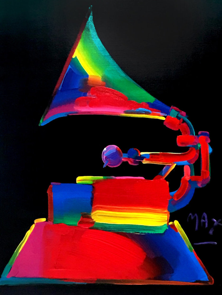 Grammy 1989 46x36 Huge Acrylic on Canvas Original Painting by Peter Max