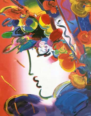Blushing Beauty on Blends Unique 2006 10x8 Works on Paper (not prints) - Peter Max