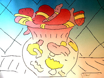 Red Vase 1982 Limited Edition Print - Peter Max Red Vase 1982 Limited Edition Print - Peter Max
