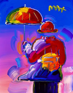 Umbrella Man on Blue Ver. I #70 Unique 2019 20x16 Works on Paper (not prints) - Peter Max Umbrella Man on Blue Ver. I #70 Unique 2019 20x16 Works on Paper (not prints) - Peter Max