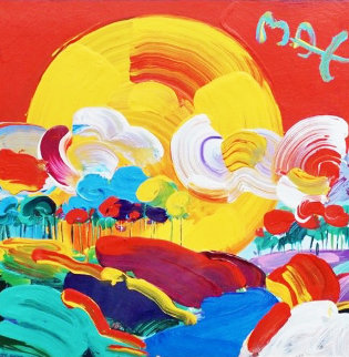 Without Border Unique 1998 20x20 Works on Paper (not prints) - Peter Max Without Border Unique 1998 20x20 Works on Paper (not prints) - Peter Max
