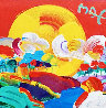Without Border Unique 1998 20x20 Works on Paper (not prints) by Peter Max - 0