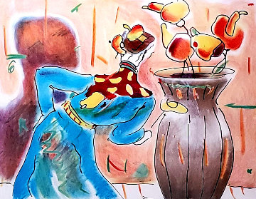 Robed Man And Vase 1980 Limited Edition Print - Peter Max Robed Man And Vase 1980 Limited Edition Print - Peter Max