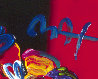 Nicolae Gallerie #128 Heavily Embellished Poster 1998 32x24 Works on Paper (not prints) by Peter Max - 2