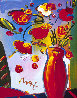 Flowers #152 Poster 1998 Heavily Embellished 22x18 Works on Paper (not prints) by Peter Max - 1