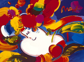 Flower Blossom Lady Heavily Embellished Poster 1999 17x24 Works on Paper (not prints) - Peter Max Flower Blossom Lady Heavily Embellished Poster 1999 17x24 Works on Paper (not prints) - Peter Max