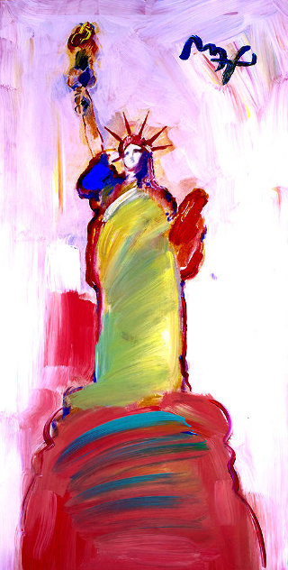 Statue of Liberty 2000 III #122 2010 Unique Heavily Embellished Poster Works on Paper (not prints) by Peter Max
