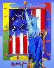 Patriotic Series: Full Liberty With Flag #16 Heavily Embellished  2013 19x15 Works on Paper (not prints) by Peter Max - 1