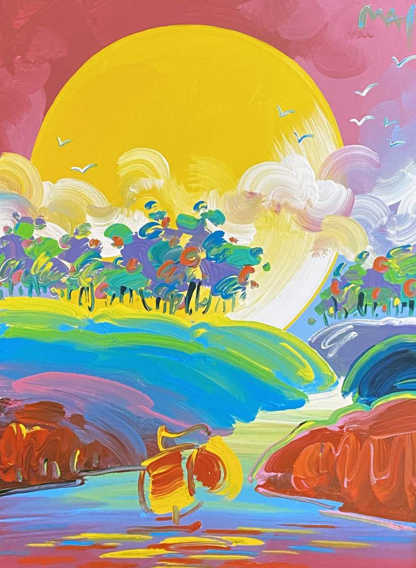 Without Borders #4 2004 48x42 Super Huge Original Painting by Peter Max Without Borders #4 2004 48x42 Super Huge Original Painting by Peter Max