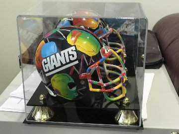 New York Giants Painted Mini Helmet 1994 Sculpture - Peter Max New York Giants Painted Mini Helmet 1994 Sculpture - Peter Max