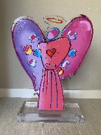 Angel With Heart Acrylic Sculpture 2018 23 in Sculpture by Peter Max - 3