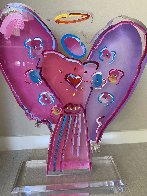 Angel With Heart Acrylic Sculpture 2018 23 in Sculpture by Peter Max - 2