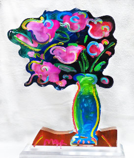 Vase of Flowers Acrylic Sculpture Unique 2015 21 in Sculpture - Peter Max Vase of Flowers Acrylic Sculpture Unique 2015 21 in Sculpture - Peter Max