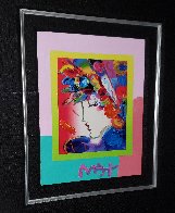 Blushing Beauty on Blends 2006 24x22 Works on Paper (not prints) by Peter Max - 2