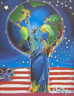 Peace on Earth Unique 2001 23x17 Works on Paper (not prints) - Peter Max Peace on Earth Unique 2001 23x17 Works on Paper (not prints) - Peter Max