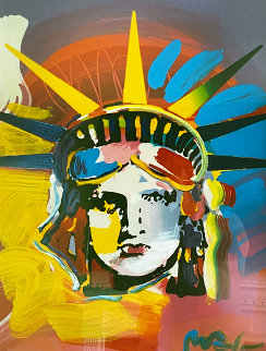 Liberty Head Unique 2001 38x32 Works on Paper (not prints) - Peter Max Liberty Head Unique 2001 38x32 Works on Paper (not prints) - Peter Max