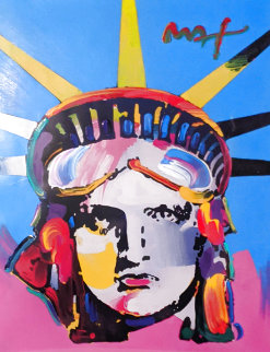 Liberty Head Unique 2005 43x36 Works on Paper (not prints) - Peter Max Liberty Head Unique 2005 43x36 Works on Paper (not prints) - Peter Max